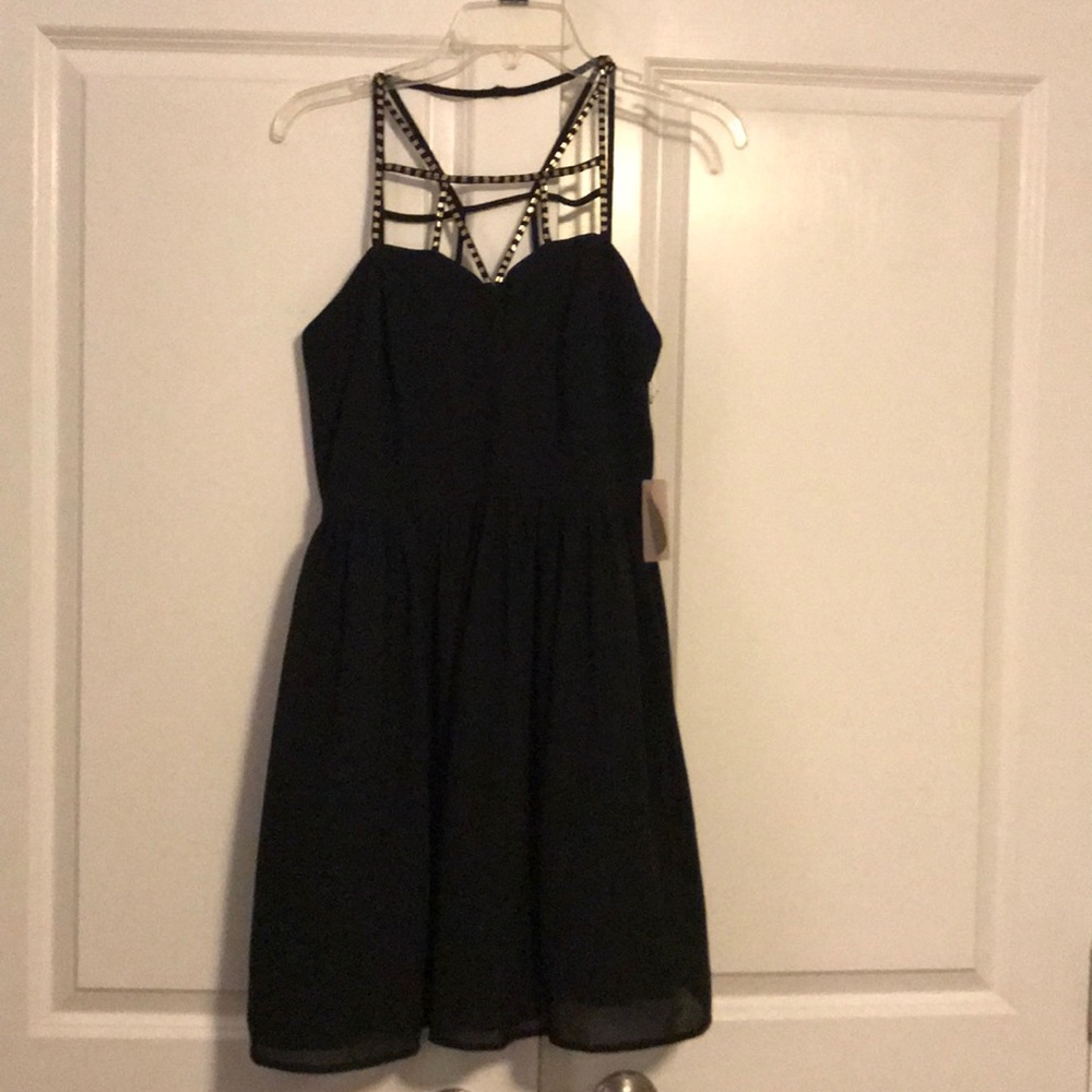 Forever 21 sz medium black sparkle cage dress NWT